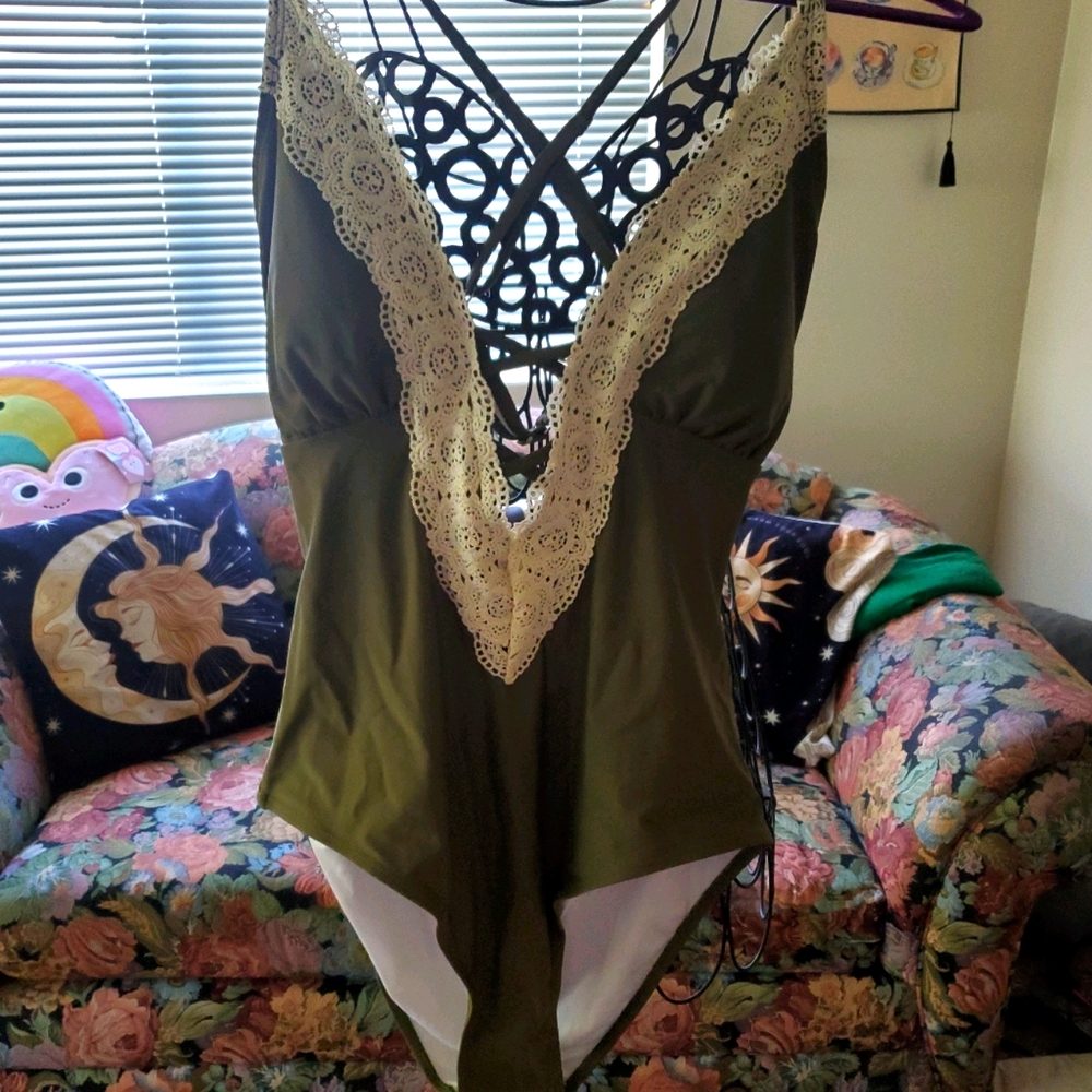 Green Cupshe Plunge Swimsuit